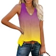 thumbnail image 2 of UPPADA Women's Summer Tank Tops V Neck Lace Up Front Tees Shirts Sleeveless Loose Fit Comfy Shirts Beach Outfits Purple,XL, 2 of 8