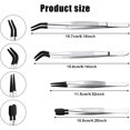 thumbnail image 2 of LAICAIW 4pcs Tweezers with Rubber Tips, Stainless Steel Industrial Tweezers Tools Includes Straight Tip Flat Tip Long Curved Tweezers Jewelry Tweezers Precision for Crafts Jewelry Making Lab (Black), 2 of 7