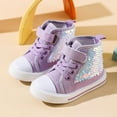 thumbnail image 2 of HQiJIAN Children's Fashion Spring And Autumn High Top Trend Sequin Princess Shoes Girls Buckle Casual Board Shoes,Girls Sneakers Sizes 8.5 Little Kid, 2 of 6