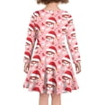 thumbnail image 3 of FKELYI Christmas Long Sleeve Dresses Size 13-14 T Loose Cartoon Santa Kids Long Sleeve Dresses for Girls Leisure Xmas Swing Twirl Skater Dress, 3 of 4