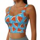 thumbnail image 2 of Fotbe Cartoon Watermelon Sujetador Deportivo Largo sin Aros para Mujer con Almohadillas y Soporte Medio, Transpirable y Absorbente, Camiseta Tipo Chaleco o Tank Top-X-Large, 2 of 8