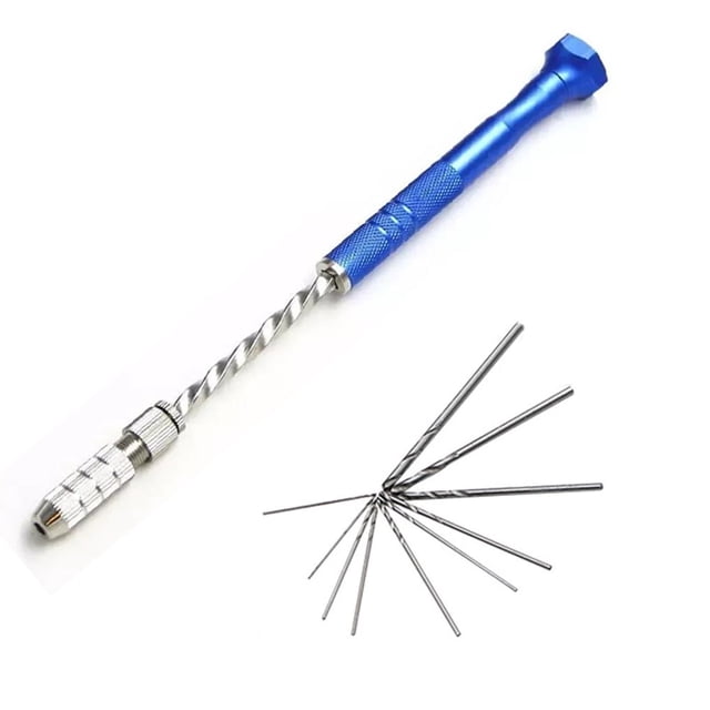 Pin Vise Hand Drill Bits Set, Include Pin Vise and Semi-automatic #spiral# Hand Drill Rotary Tool, 0.5-3mm Micro Twist Drill Bits, for Resin Polymer Clay Craft DIY Jewelry Electronics Crafting J8W7