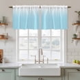 thumbnail image 2 of Blue White Ombre Tier Curtains, Gradient Color Modern Abstract Art Light Filtering Kitchen Curtains, 2Pcs Rod Pocket Half Window Treatments Panels for Sink Cafe Cabinet Camper 27.5x24 Inches, 2 of 9