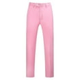 thumbnail image 2 of YDDIAN Mens Classic Suit Pants Straight Fit Modern Formal Dress Pants Separate Trousers Pink 31, 2 of 5