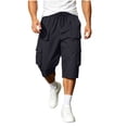 thumbnail image 5 of YSUEJPF Mens Long Shorts Ripstop Wrinkle Resistant‌ Baggy Cargo Capri Pants Twill Stretchy Outdoor Capris with Multi Pockets, 5 of 7