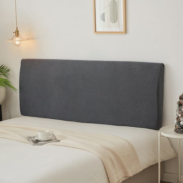 DYstyle Stretch Textured Plaid Bed Headboard Slipcover