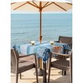 thumbnail image 3 of Outdoor Tablecloth with Umbrella Hole for Patio/Picnic/Party/Camping, Summer Ocean Waterproof Table Cloth Square Cover Washable, Coastal Shells Starfish Coral Conch Wooden Blue (54"x 54"), 3 of 8