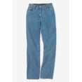 thumbnail image 5 of Woman Within Plus Size Perfect Back-Elastic Gap-Free Straight-Leg Cotton Jeans, 5 of 6