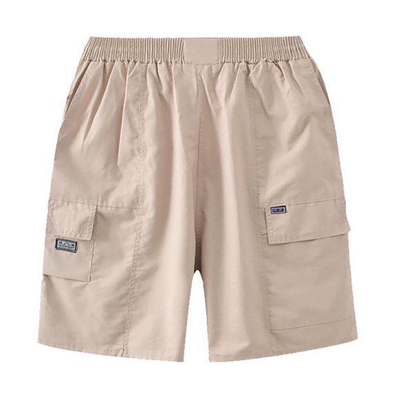 Ramiter Mens Shorts Men's Casual Fashion Pant Short Stripe Printed Lace up Seaside Holiday Shorts Beach Pant Summer Short Khaki,One Size