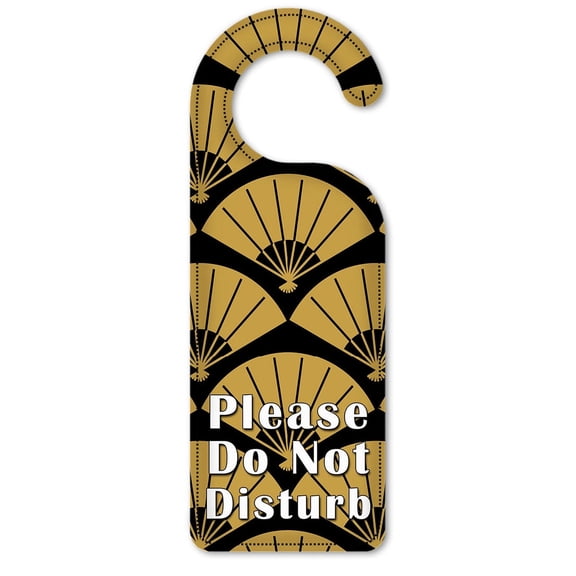 Do Not Disturb Door Knob Hanger Sign - Gold Fans