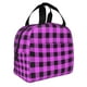 thumbnail image 2 of Easygdp Purple Black Buffalo Plaid Bolsa Térmica Premium - Tela Oxford Impermeable, Gran Capacidad, Bolsillo Frontal, Unisex para Trabajo, Escuela, Actividades al Aire Libre y Picnics, 2 of 8