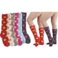 thumbnail image 2 of MOPAS Ladies Colorful Fleece Knee High Socks Assorted 6 Pack 9-11 One Size, Polka, 2 of 2