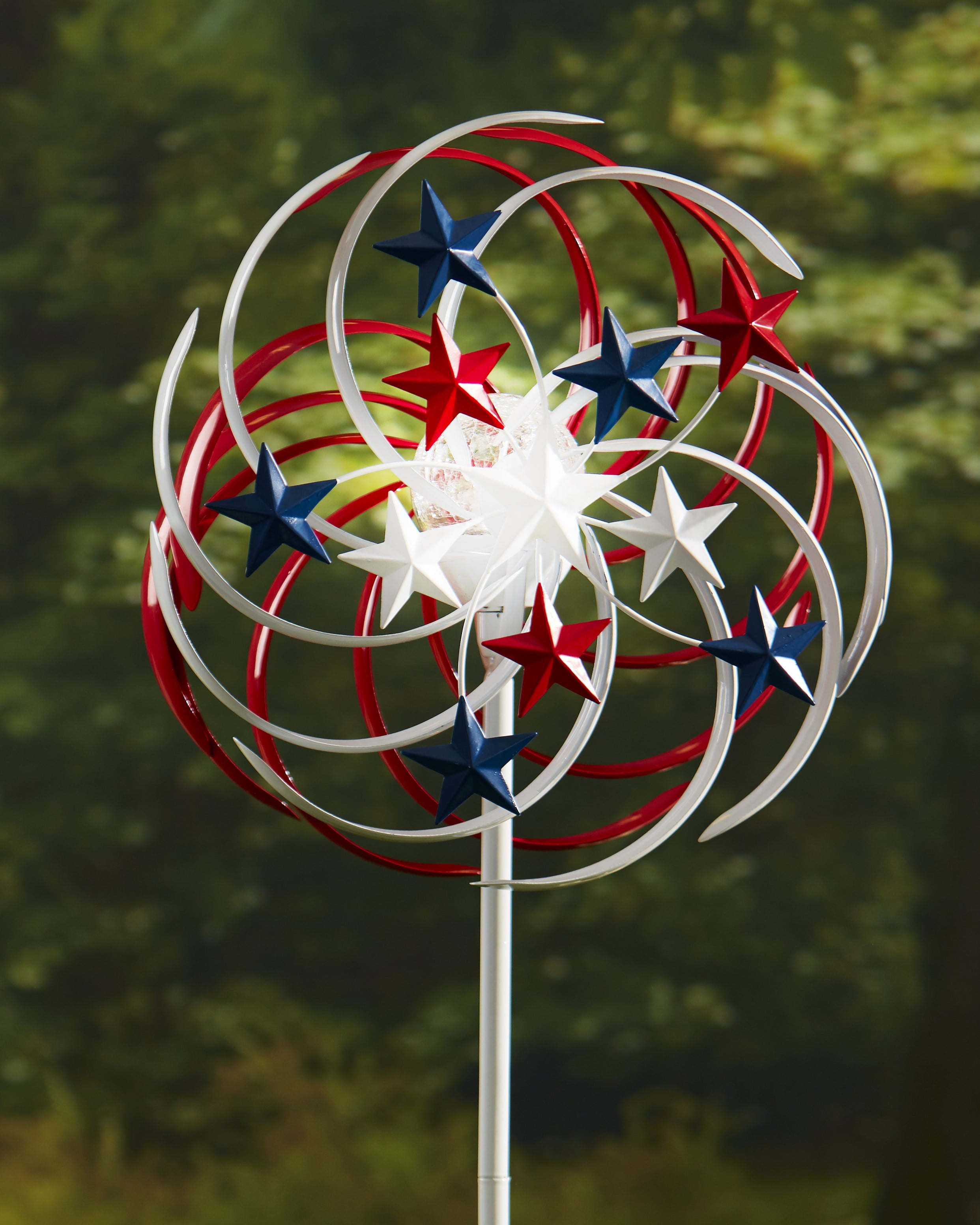 DoubleSpiral Solar Spinner Lighted Lawn and Garden Decoration