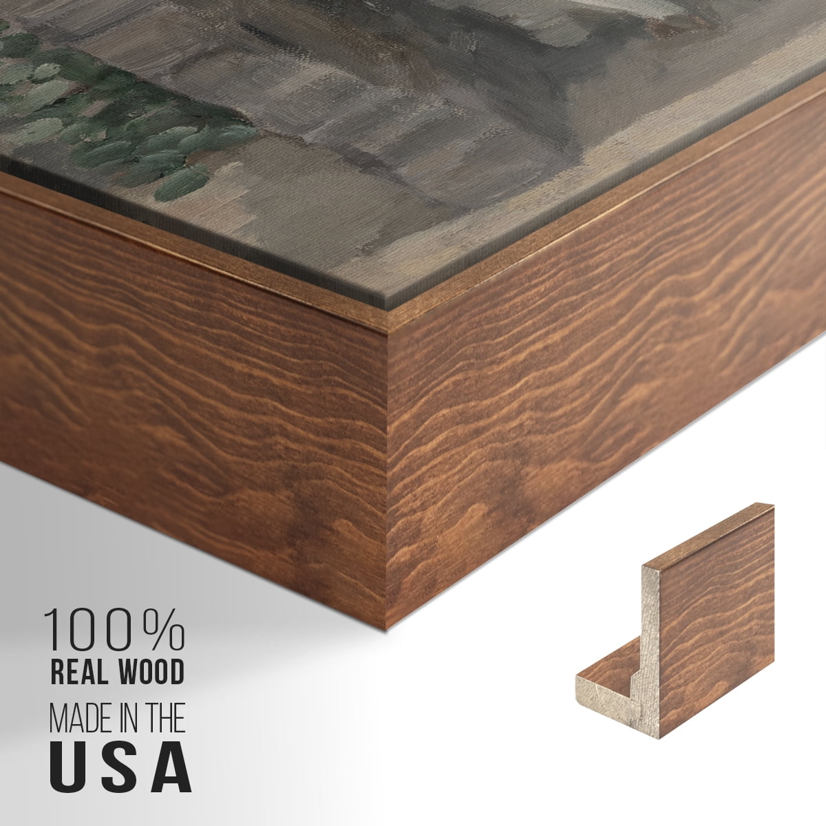 Vintage Landscape-CCCLIX By Wexford Home Framed in Walnut Wood Gallery Wrapped Canvas 17 in. x 25 in.