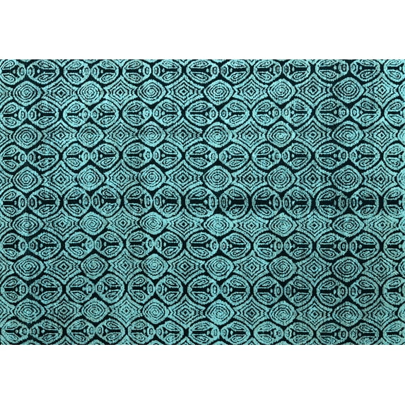 Ahgly Company Indoor Rectangle Abstract Light Blue Modern Area Rugs, 7' x 10'