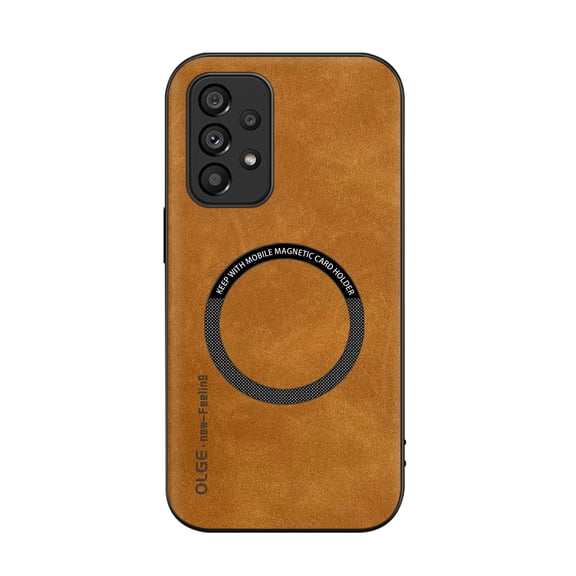 Mantto for Samsung Galaxy A53 5G Case Compatible with MagSafe Charging, Vegan PU Leather Slim Classic Luxury Elegant Thin Drop Protection Protective Cover for Samsung Galaxy A53 5G, Brown
