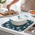 thumbnail image 2 of Pioneer Flower Floral Print Pattern Kitchen Dish Drying Mat 1 Pack, Ultra Absorbent Microfiber Drainer Mat, 16"x18", 2 of 6