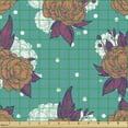 thumbnail image 2 of Floral Upholstery Fabric by the Yard, Peony Bouquet Celebration Themed Illustration on Dotted Vintage Style Background, Decorative Fabric for DIY and Home Accents, Multicolor by Ambesonne, 2 of 5