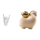 thumbnail image 1 of Estatua de gesto de rock, figurita de gesto de música rock, mini estatua de animal, escultura de animal de cerámica, artesanía de resina, adecuada par, 1 of 8