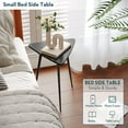 thumbnail image 5 of Small Black Side Table, Triangle End Table, Modern Narrow Bedside Table for Living Room Bedroom Small Space, 5 of 7