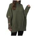 thumbnail image 2 of YueHuiYing Womens Turtleneck Oversized Sweater Chunky Pullover Sweater Casual Fall Loose Knit Jumper Top, 2 of 6