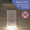 thumbnail image 3 of 1 Pack - SnapPower GuideLight 2 for Outlets [for Standard Decor, Not GFCI outlets] - Night Light - Electrical Outlet Wall Plate with LED Night Lights - Automatic On/Off Sensor - (Décor, Black), 3 of 6