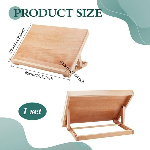 6-Position Tabletop Painting Easel Wood Drawing Board Stand Foldable Drafting Adjustable Desktop Stand for Artists Beginners Painting Artwork Display 11.8x15.7 Inch
