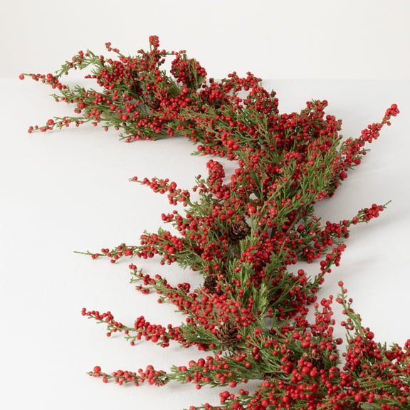 Artificial Cedar Berry Garland Multicolor 60"H