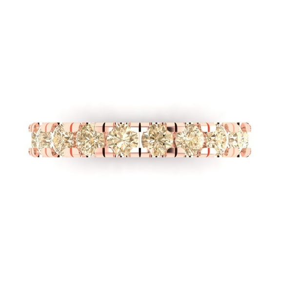 1 ctw Wedding Band for Women - 18K Rose Gold Natural Morganite Stackable Eternity Ring