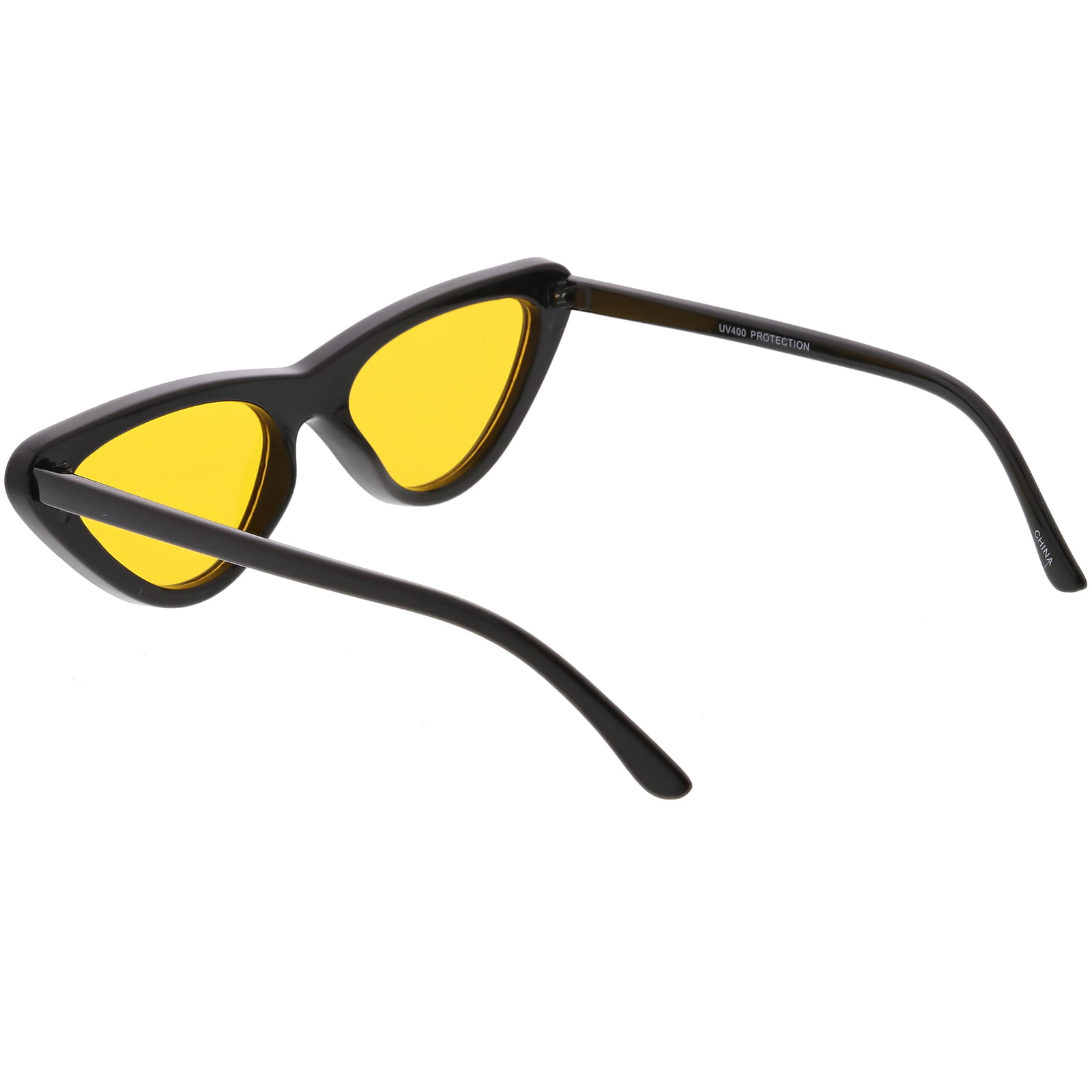 Men Women Thick Black Square Frame Yellow Tint Polarized Small Rectangle  Modern Fashion Sunglasses