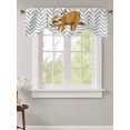 thumbnail image 2 of Tie Up Valance Curtain for Kitchen,Cartoon Sloth Tree Branch Rod Pocket Short Curtains Adjustable Tie-Up Shade Valances,Gray Chevron Stripe Animal Window Treatment for Bathroom Living Room Bedroom, 2 of 8