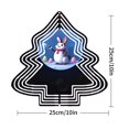 thumbnail image 3 of Whimsical Metal Hanging Christmas Tree Wind Spinner - Colorful Garden Decoration with Playful Rabbit & Easter Egg Design, 3 of 7