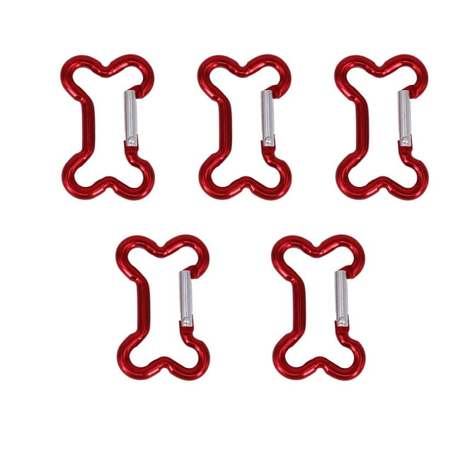 5Pcs Lightweight Multifunctional Bone Type Buckle Aluminum Alloy Carabiner for Water Bottles