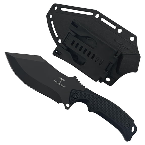 TAKUMITAK Hunting Survival Cleaver Knife 9" Full Tang Fixed Blade Knives Camping Gear with Extra Set of FRN Handle Scales, MOLLE Clip Horizontal and Vertical Carry - TKF319