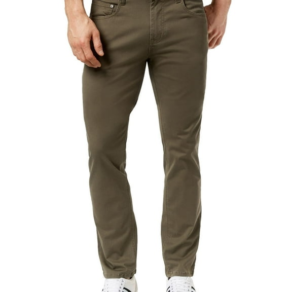 I-N-C Mens Twill Casual Chino Pants, Green, 40W x 33L