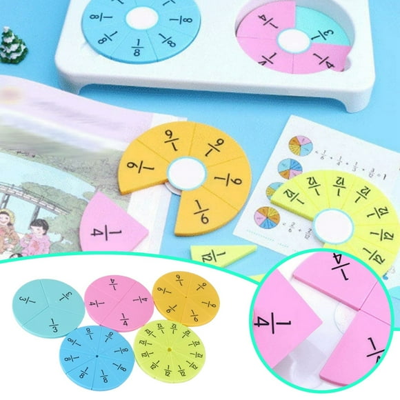 Zhengjuuu Fraction Learning Disk Educational Board Game for Kids Ages 3-5 Toddlers