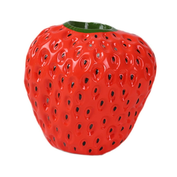 Jarrón de fresa, maceta decorativa para escritorio, regalo de cumpleaños, arreglo floral para Rojo