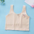 thumbnail image 2 of Xfvqtps Tank Tops for Girls Training Bras with Lightly Padded Fixed Cup Seamless Medium Length Style Soft Comfortable Breathable Solid Color Teen Bras for Girls Ages 8-12 Khaki, 2 of 4