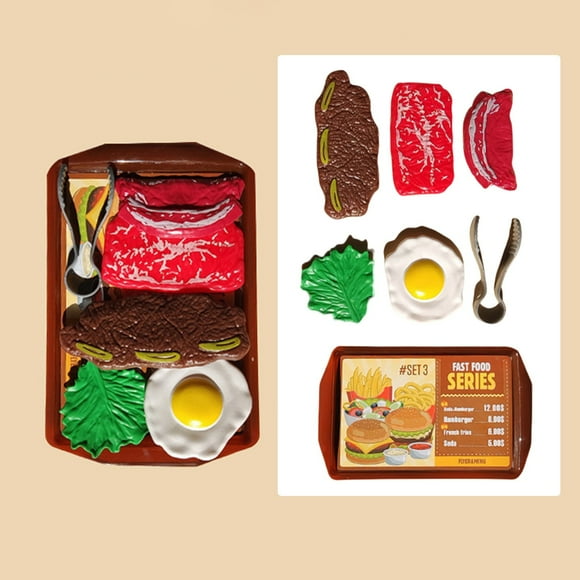 B Barbecue Set Toy With Simulated Food Hamburgers Pizzas Play House Pretend Game For Kids Opp Bag Packed