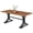 Dark Brown and Black, variant on Fnova 63" Modern Dining Table, Rectangular White Faux Marble Top Kitchen Table, Stylish Metal Trestle Legs, Seats 4 to 6 for Dining Room & Kitchen, Living Room