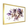 thumbnail image 2 of Designart 'Purple Retro Flowers With Brown Leaves On White' Traditional Framed Art Print, 2 of 4