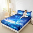 thumbnail image 4 of Feelyou Dreamy Dolphin Teens Full Size Sheets, Cartoon Cute Sealife Bed Sheets, Ocean Animal Theme Sheet Sets, Super Cozy Room Decor, 4 Pieces, 4 of 7