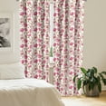 thumbnail image 2 of Ambesonne Flower Curtains, Pink Magnolia Garden, Pair of 28"x84", Pink White Green, 2 of 5