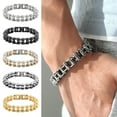 thumbnail image 4 of Lifetechs Unisex Bracelet Motorcycle Chain Design Stainless Steel Punk Hip-Hop Style Luster Smooth Wrist Bangle, 4 of 8