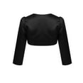 thumbnail image 2 of Miutii Flower Girls Crop Top Long Sleeve Bolero Shrug Short Shawl Cardigan Bridesmaid Wedding Party Jacket Black 7-8, 2 of 6