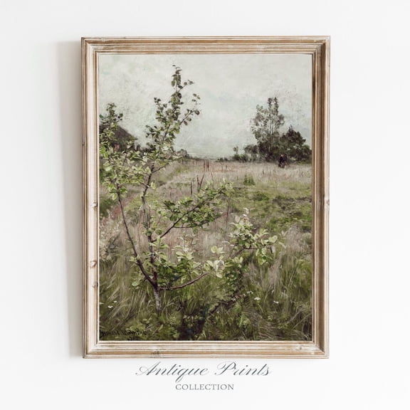 Moody Country Vintage, Trees Antique Vertical Wall Art, Cottage Wall Decor, Nature Landscape Wall Art, Poster, Unframed Poster Size 8x12