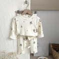 thumbnail image 2 of TOWED22 Baby Boy 2 Piece Pajamas Toddler Boys Pajamas Warm Pjs Kids Long Sleeve Sets Baby Sleepwear Winter Jammies 6-12 Months 12-24 Months 2t 3t 4t 5t 6t 7t 8t 9t Children,Beige,11-12 Y, 2 of 4