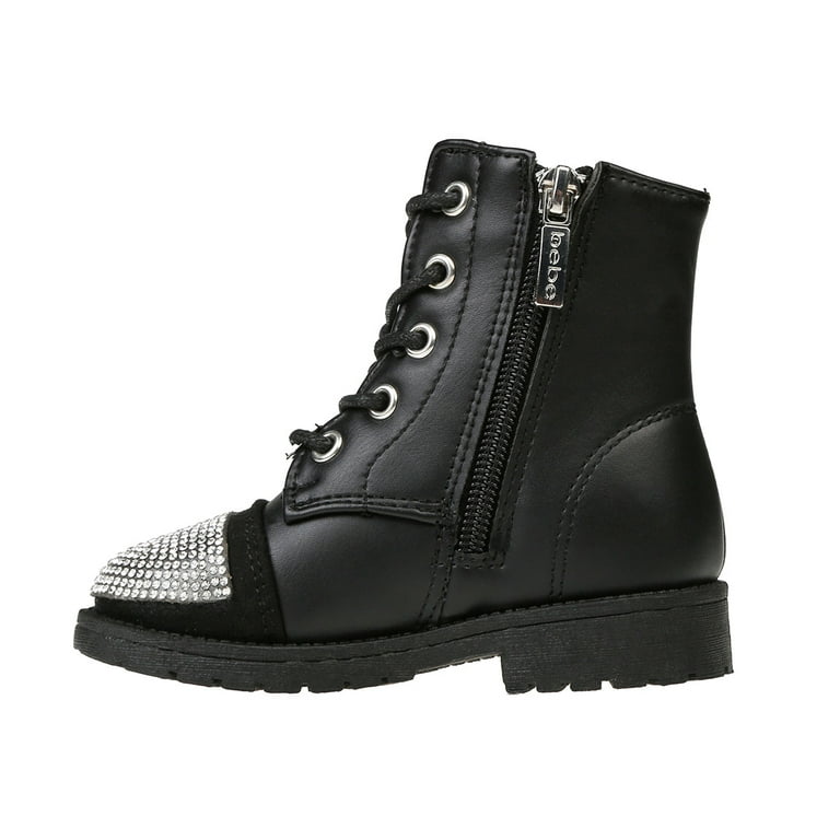 Black combat top boots size 5