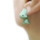 thumbnail image 5 of Pendiente con tuerca para viñetas de animales para mujer, 6 uds., bonito dinosaurio, perrito, ballena, mordedura de arcilla, joyería, regalos divertidos, accesorios de moda, 5 of 5