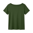 thumbnail image 6 of Dvprdro Womens Short Sleeve Crewneck T Shirts Solid Color Casual Basic Tees Summer Tops, 6 of 7